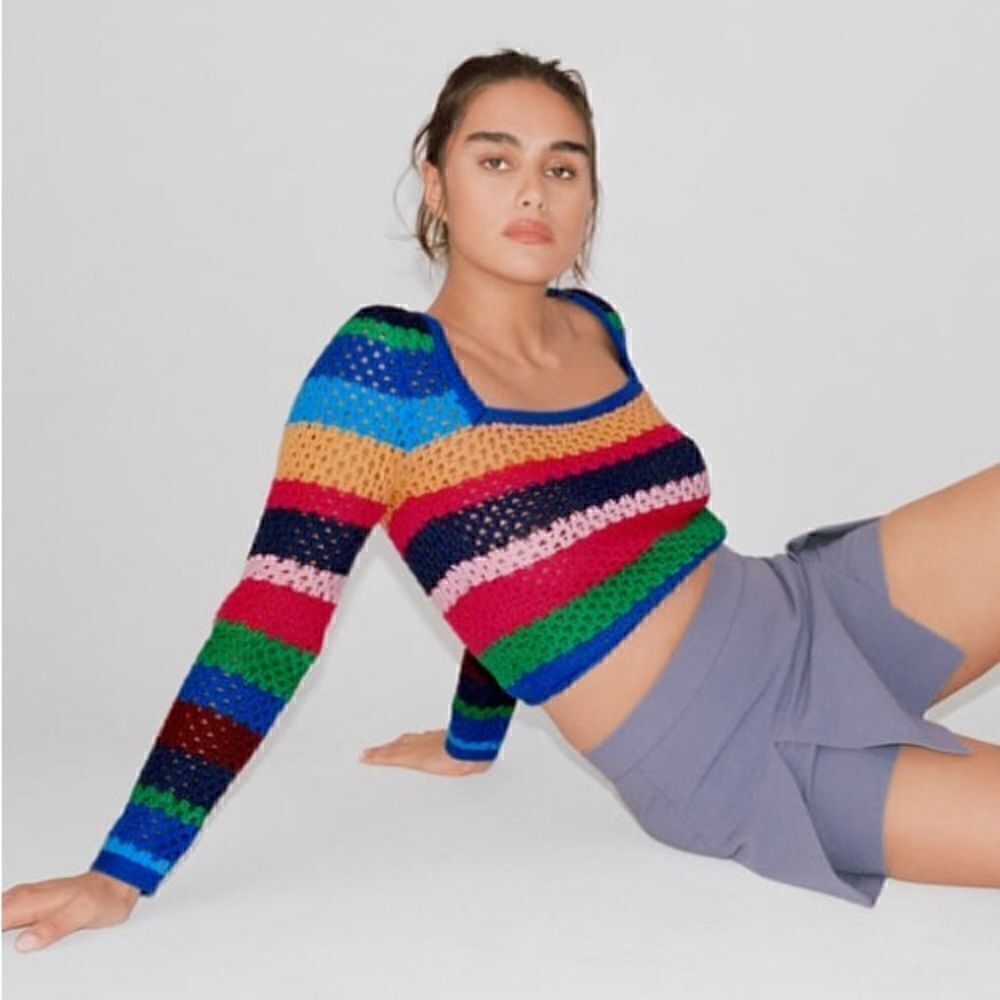 ZARA STRIPED KNIT SWEATER - Picture 13 of 14